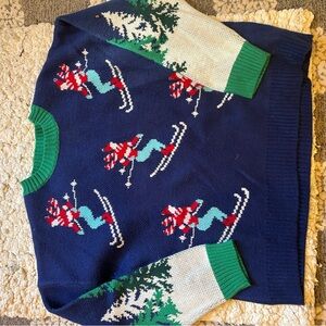 32 Degrees Navy Ski Pattern Crewneck Sweater